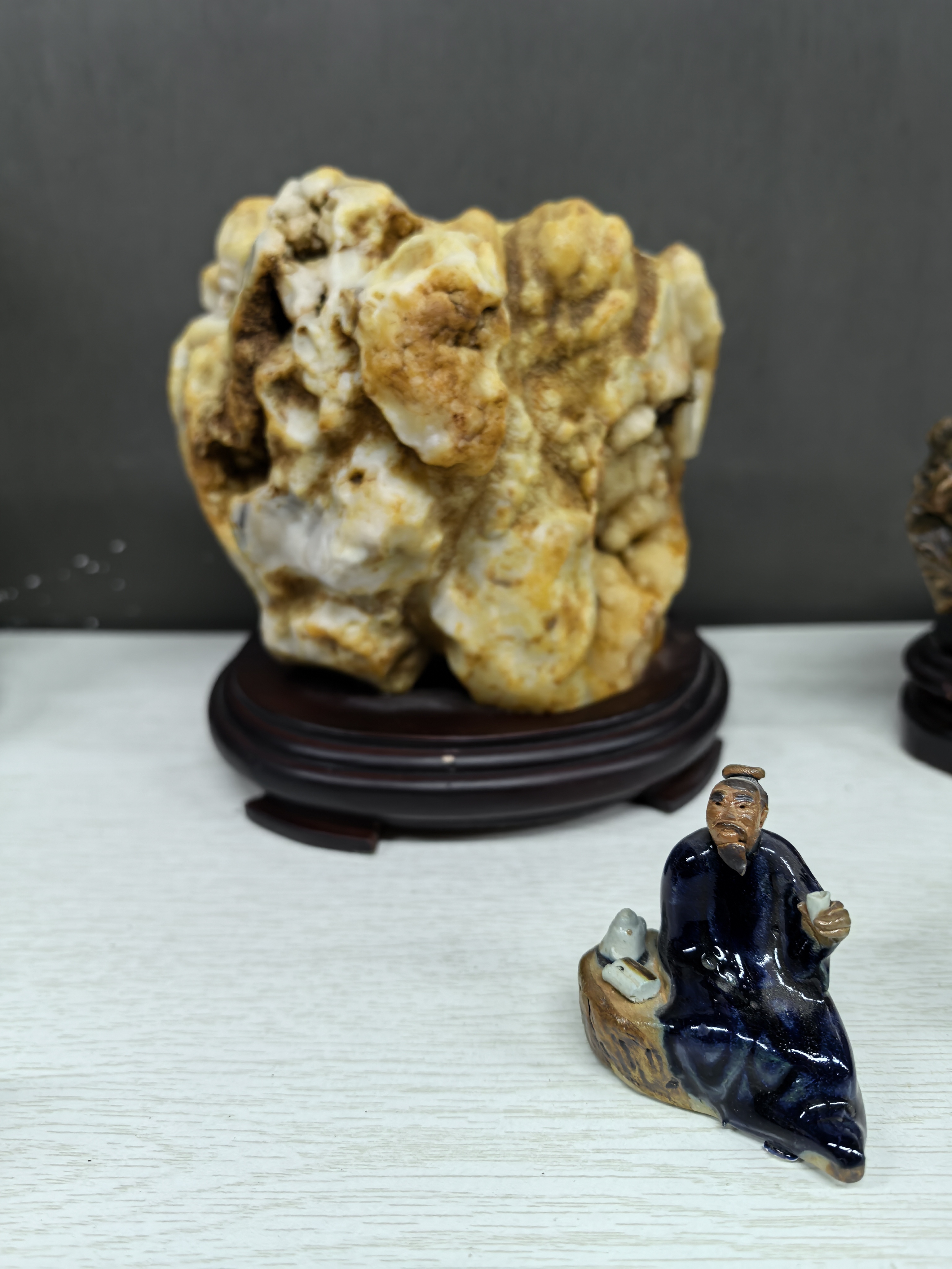 阿拉善戈壁石摆件貔貅麒麟创意陶瓷纯手工主人杯雕刻全手工