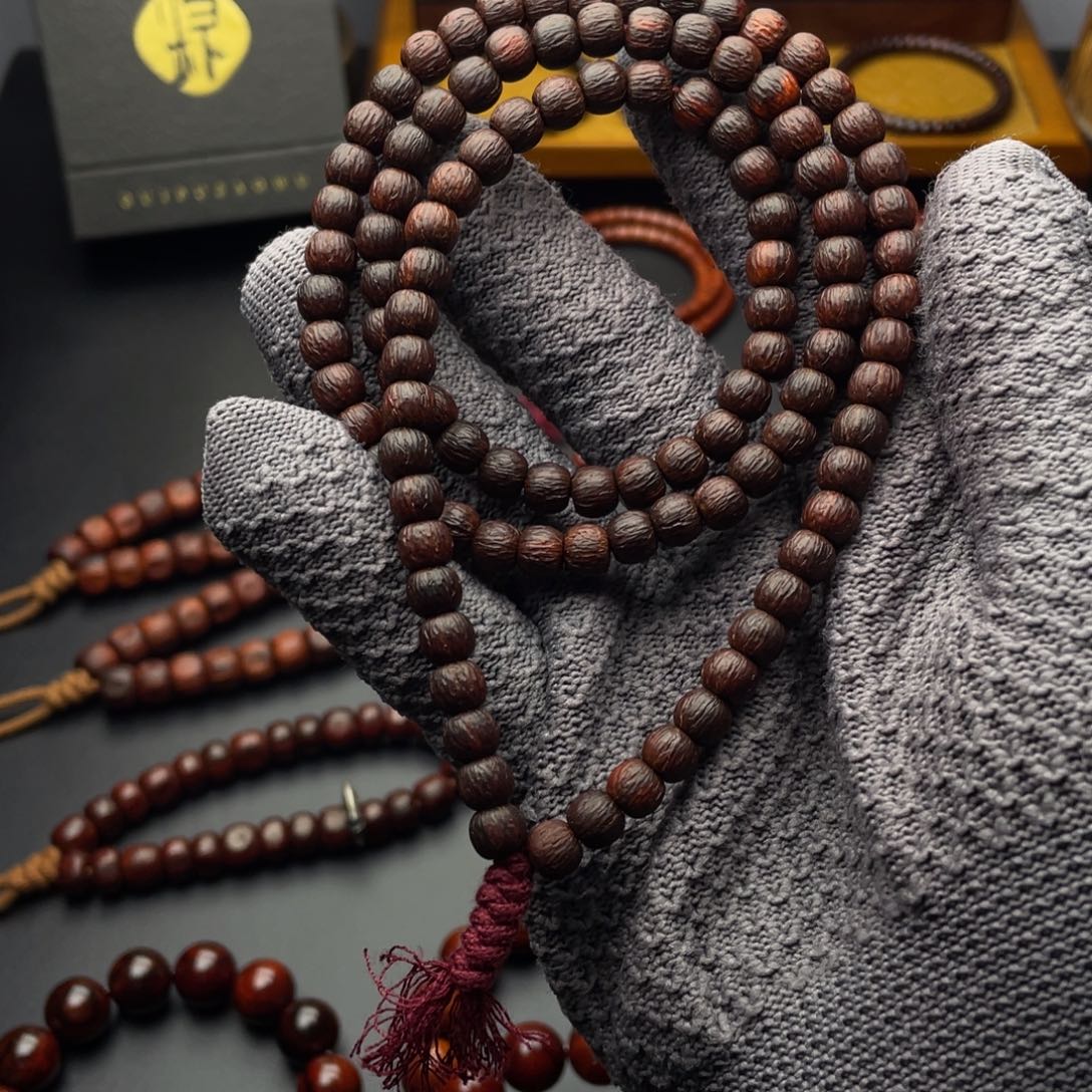 天***定小叶紫檀手串/手链印度小叶紫檀藏式老念珠