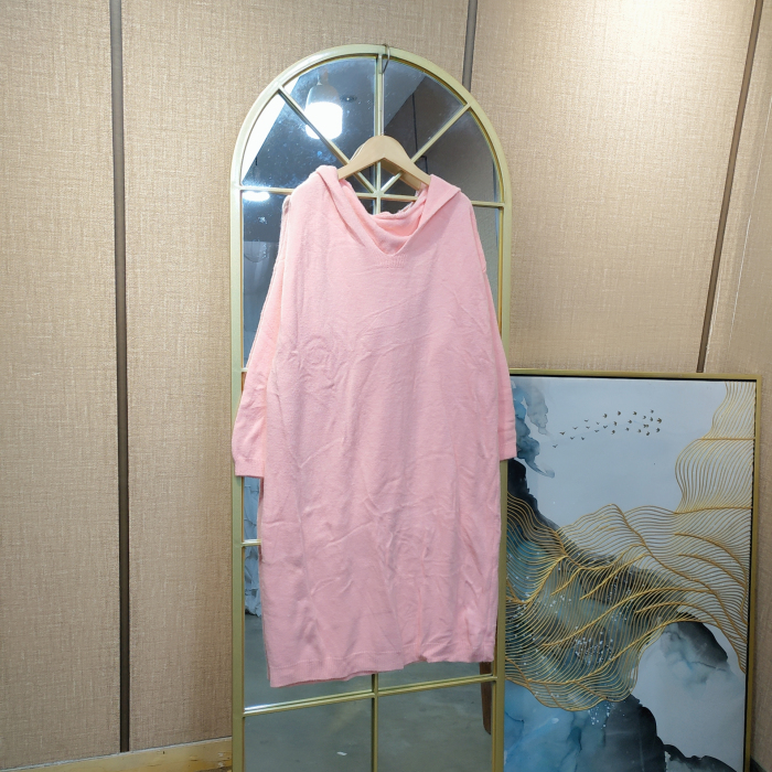 AE782孕妇粉色毛衣裙110-150