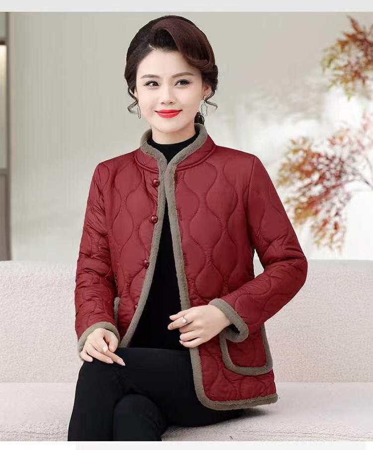 新款妈妈棉袄冬季秋冬加绒时尚中老年休闲棉服加厚外套棉衣保暖