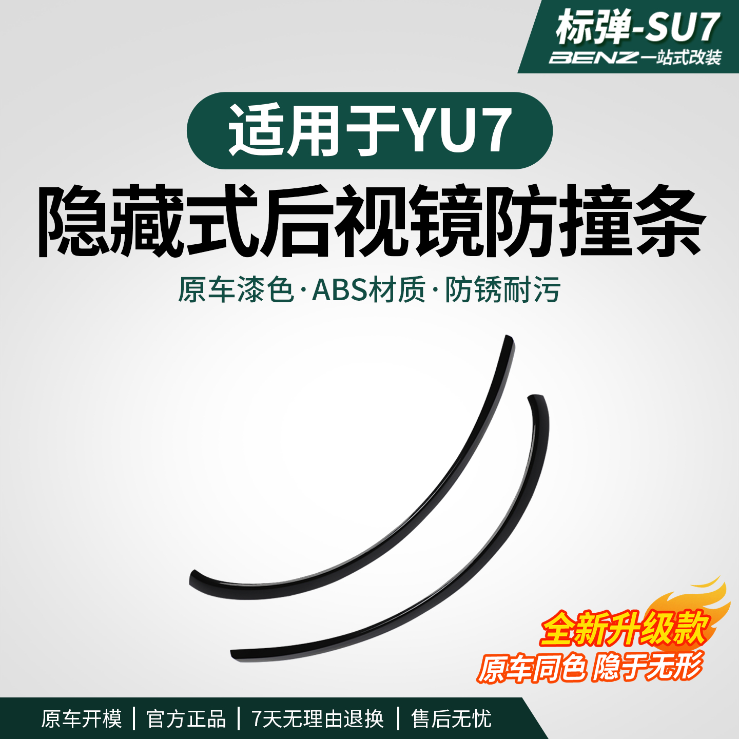 适用于YU7隐藏式后视镜防撞条汽车后视镜防刮耐磨贴外饰改装用品