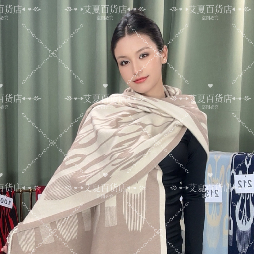 【流苏Atlas】207-213仿羊绒艾德莱斯围巾披肩+礼袋