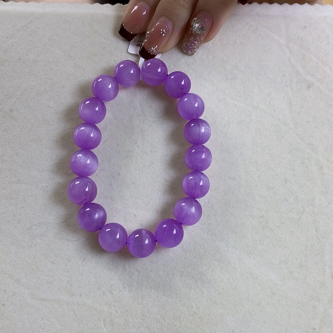 锂辉石紫锂辉高冰收藏级顶配手串11+未镶嵌