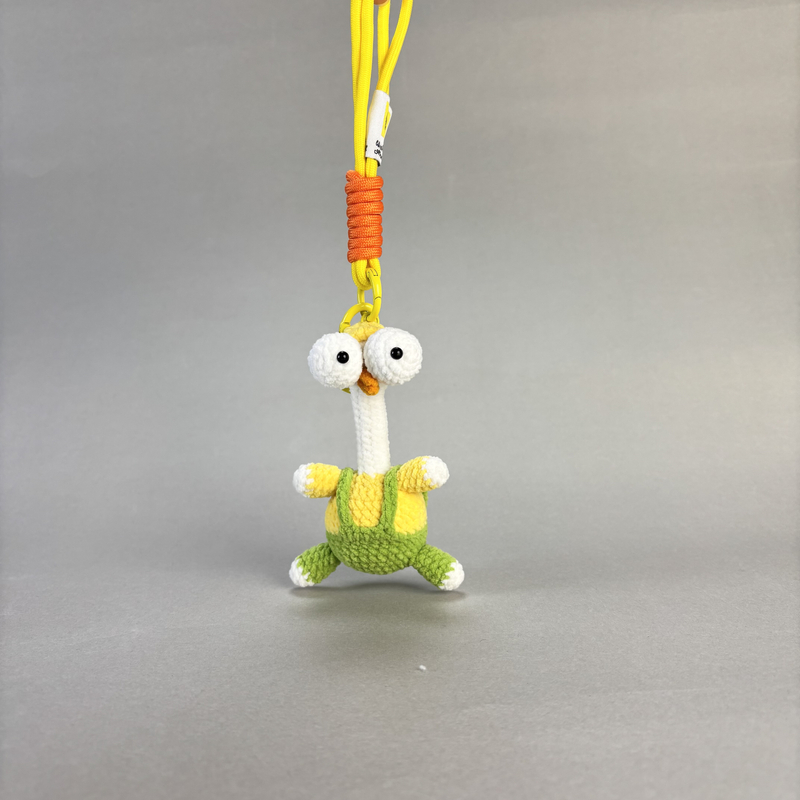 黄绿配色咕咕鸡纯手工钩织玩偶成品现货挂件摆件配饰礼物