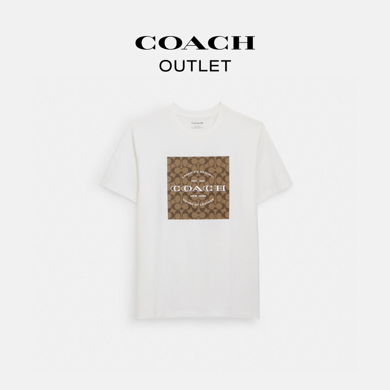 【奕心奕意】COACH/蔻驰奥莱 经典标志SQUARE T恤
