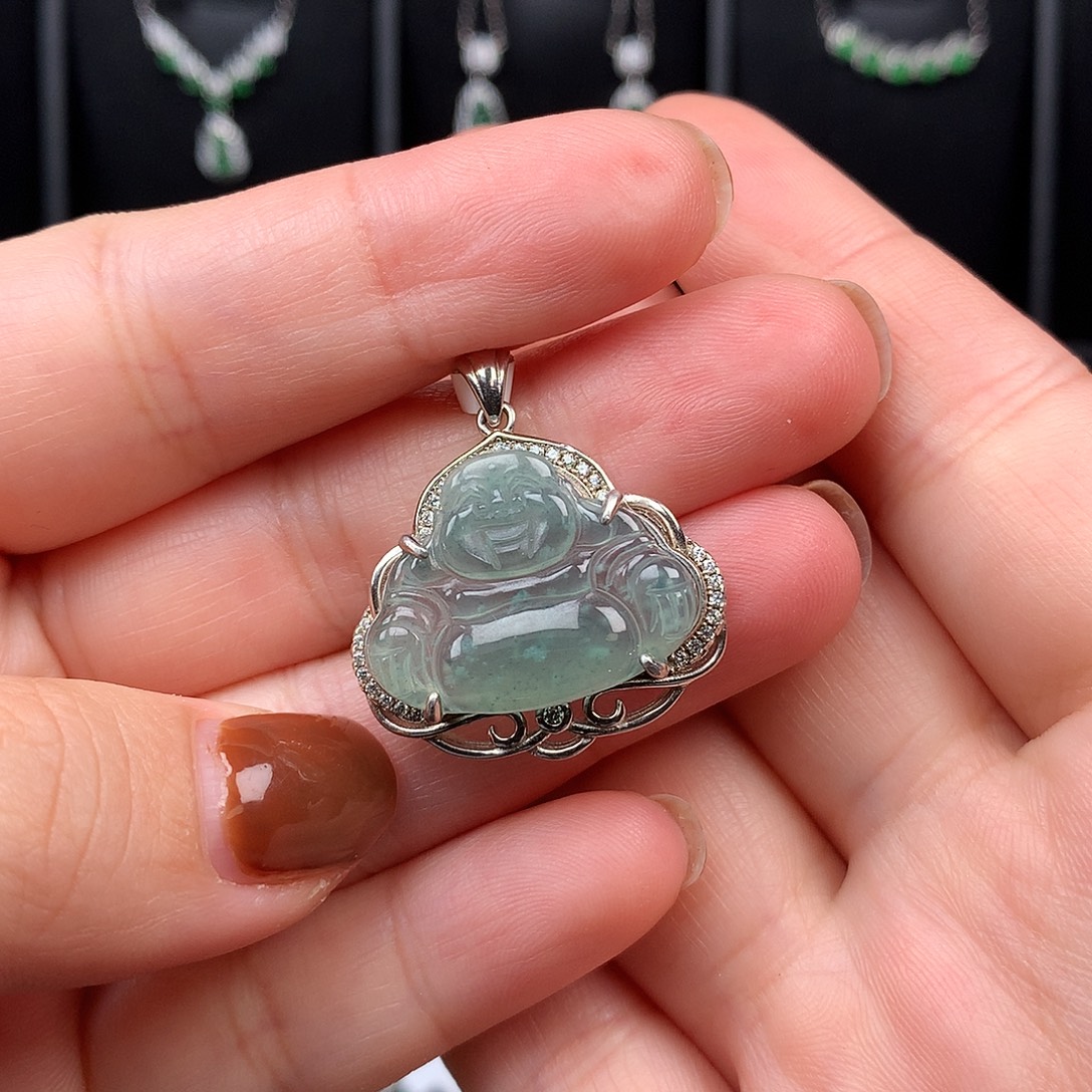 翡翠银S925镶嵌颈饰