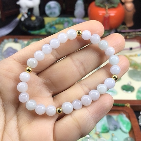 翡翠手链未镶嵌卡7白冰