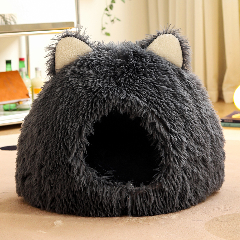 猫窝保暖冬天半封闭式安全感猫房子帐篷软垫猫窝冬季猫咪保暖用品