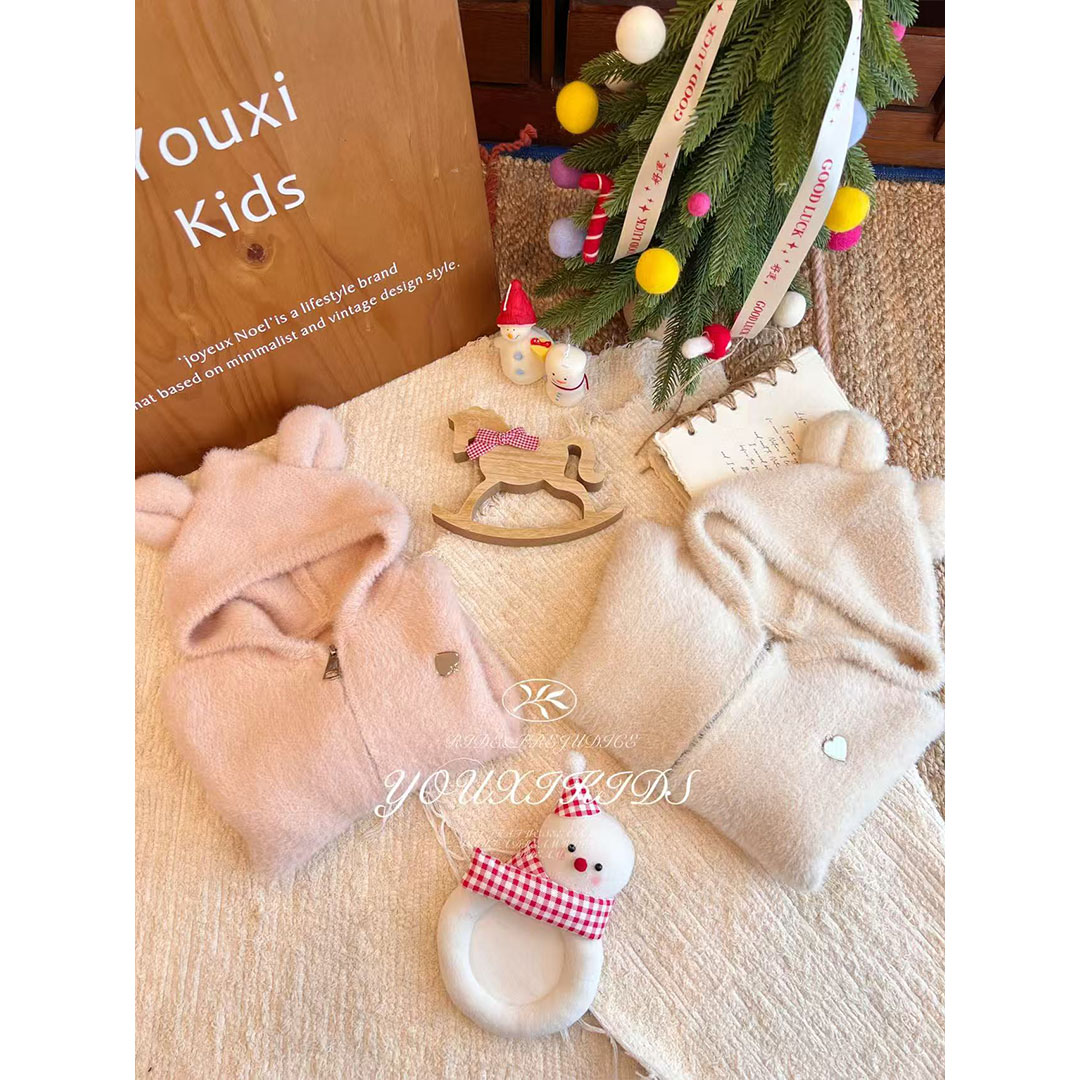 现飞飞家·绵绵熊新款秋冬韩版连帽小耳朵可爱软糯毛衣开衫FF3047