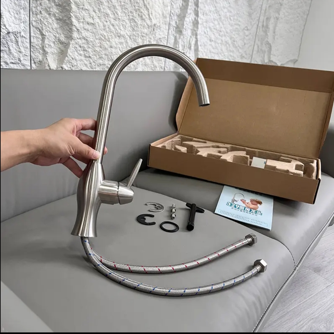 厨房用    无铅304不锈钢带冷热水管家用厨房水龙头