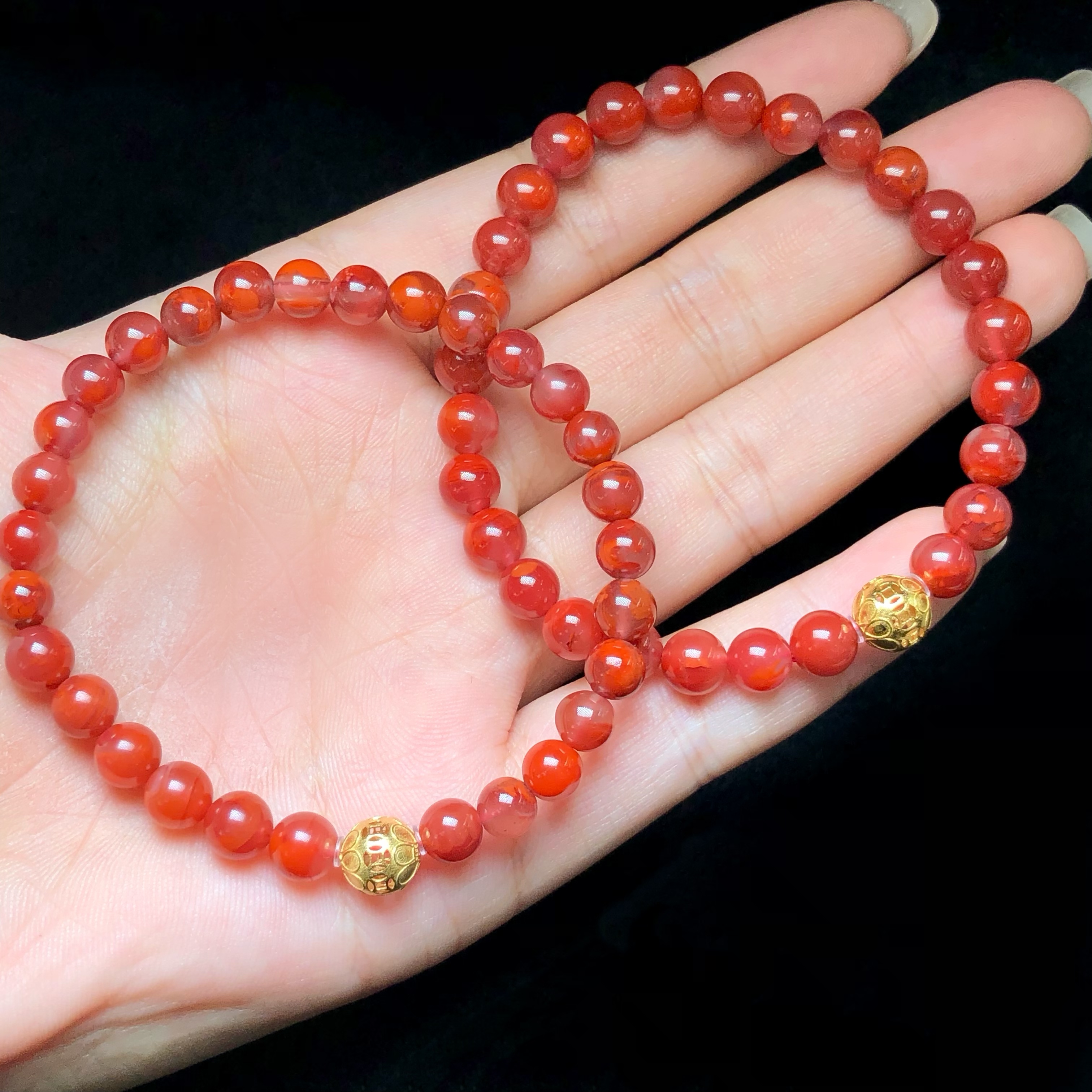 【云上好物】南红DIY单圈手串-多样性发其一-6mm-DS13311-13（JG）