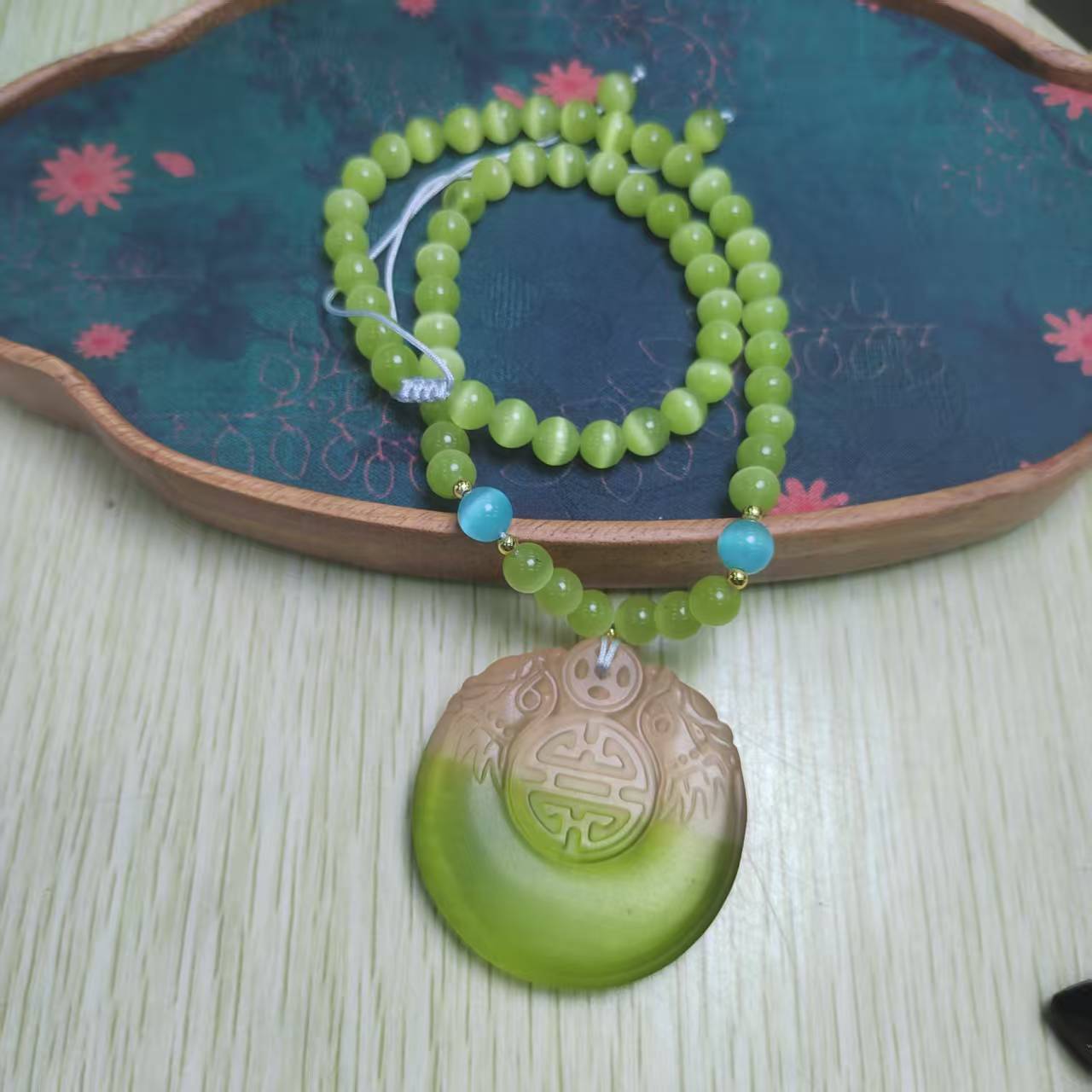 精品宙斯玻陨项链丫00126（幻形玻陨）