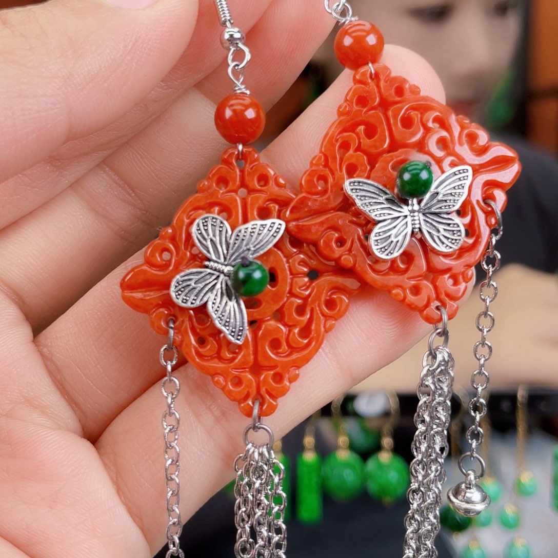 翡翠未镶嵌耳饰饰品