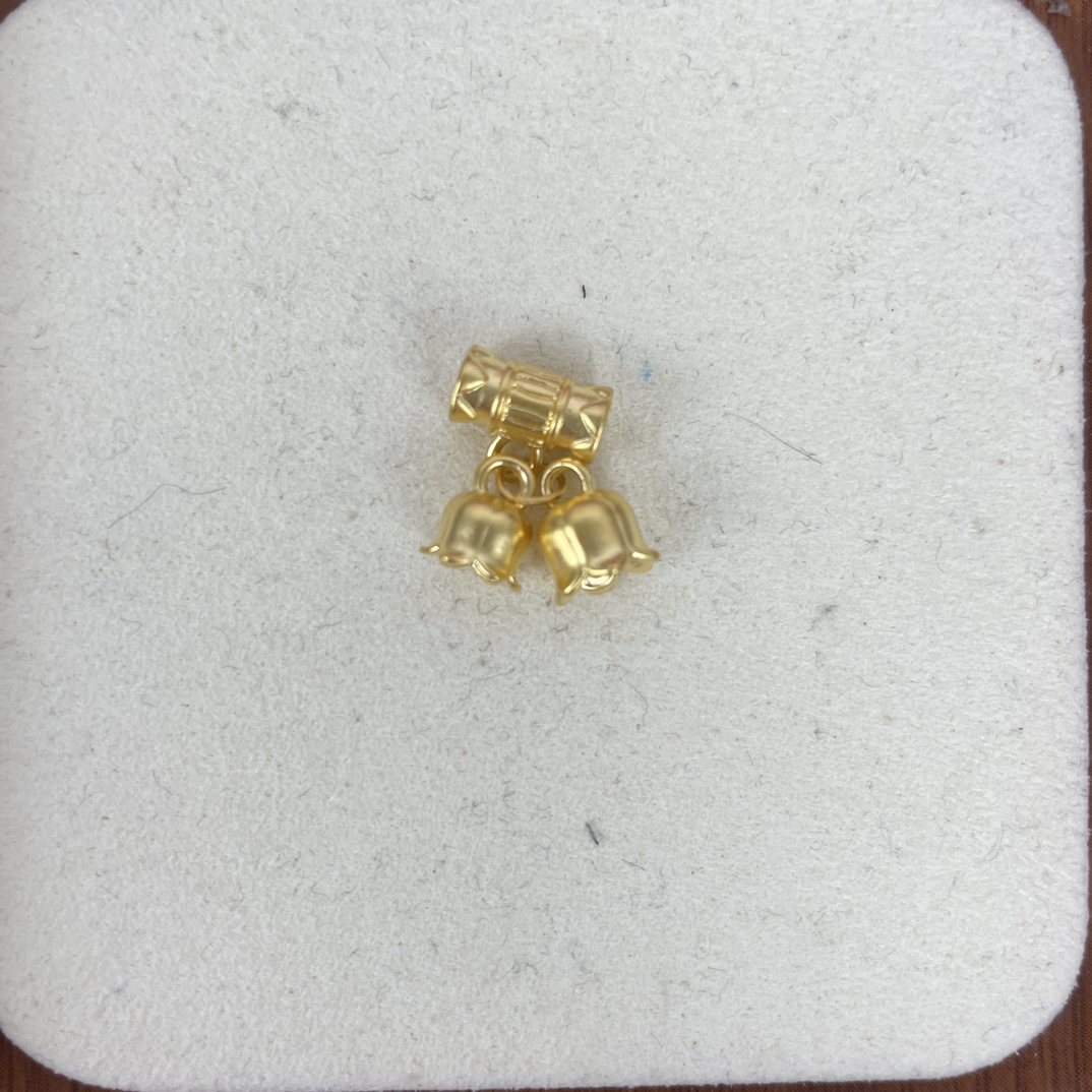 0.49g带管铃兰花足金999先鉴定后发货黄金配件