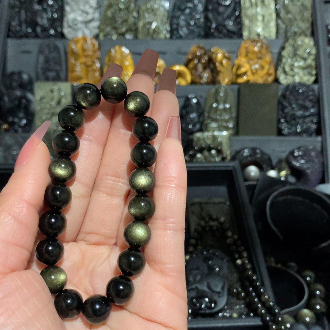 黑曜岩手链未镶嵌-****-