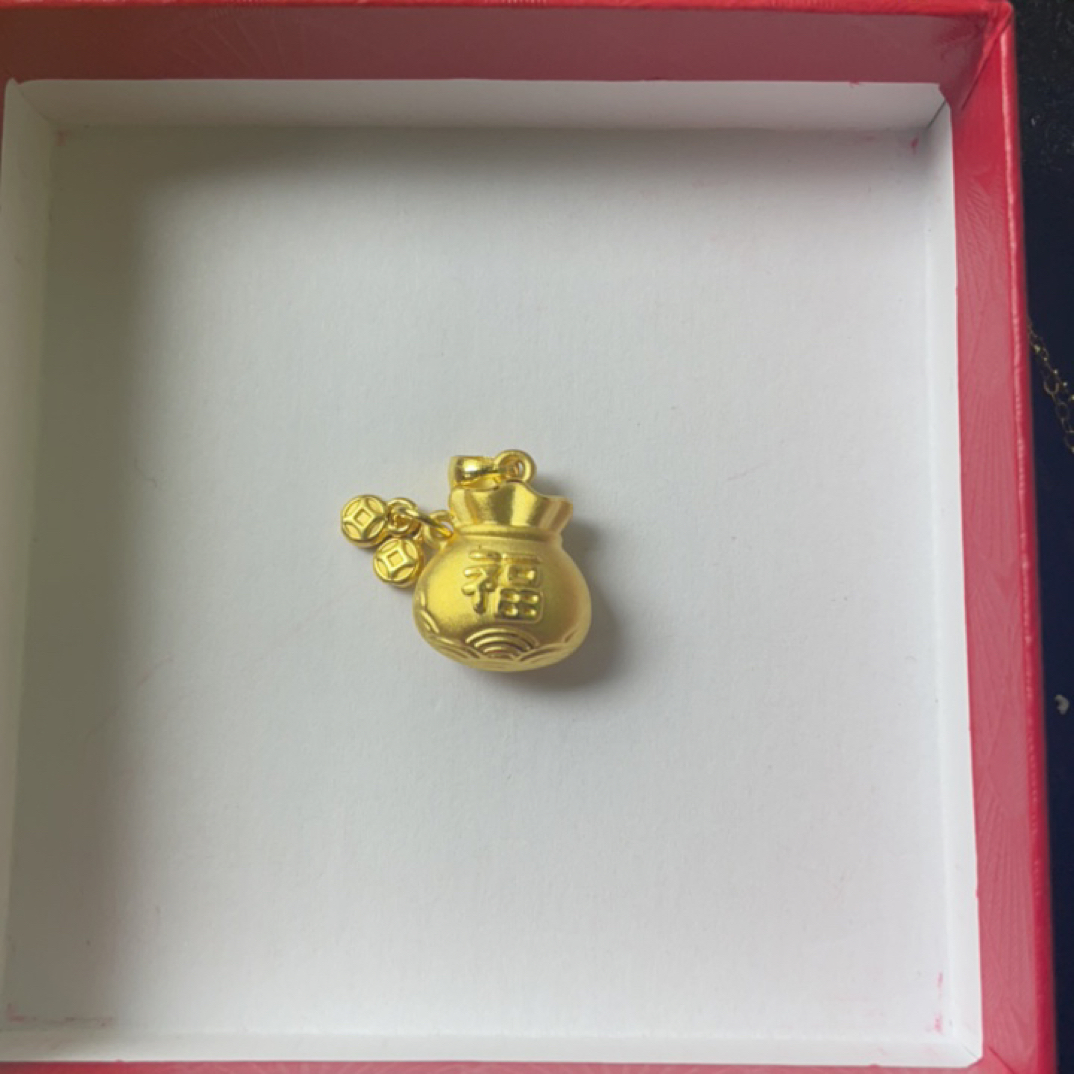 钱袋子吊坠足金999
