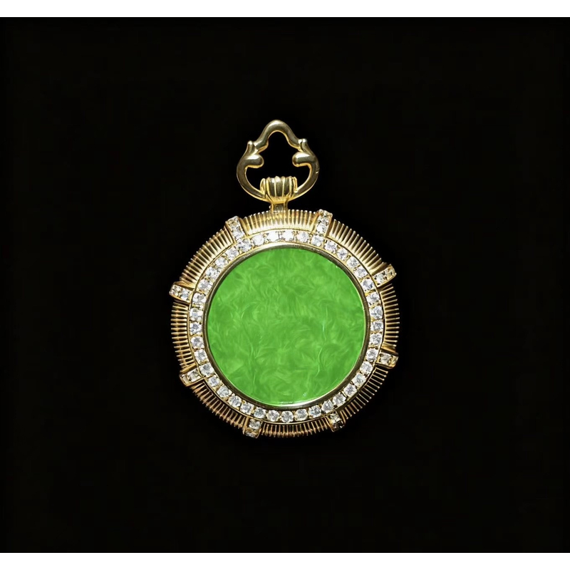 【诸事顺遂】天然缅甸A货翡翠 S925银 满绿·圆牌吊坠 多样性发一
