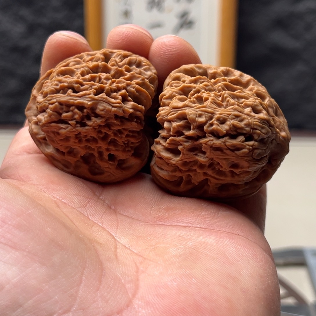 华***实文玩核桃把件南疆43微色差
