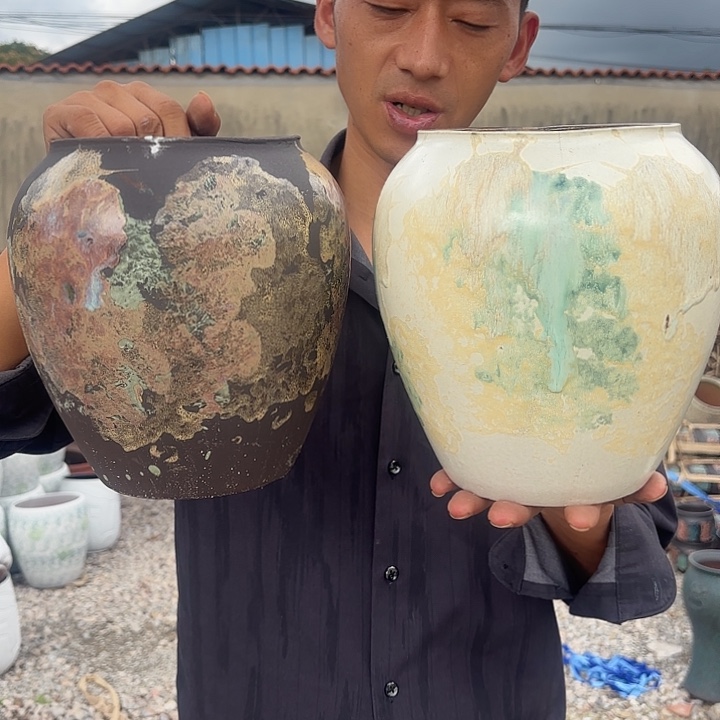 坛子微瑕两个口径14*20