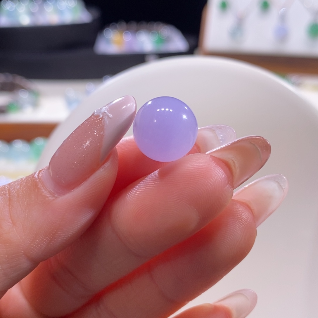 菡***菡翡翠未镶嵌颈饰翡翠冰红紫珠12.5mm分单付