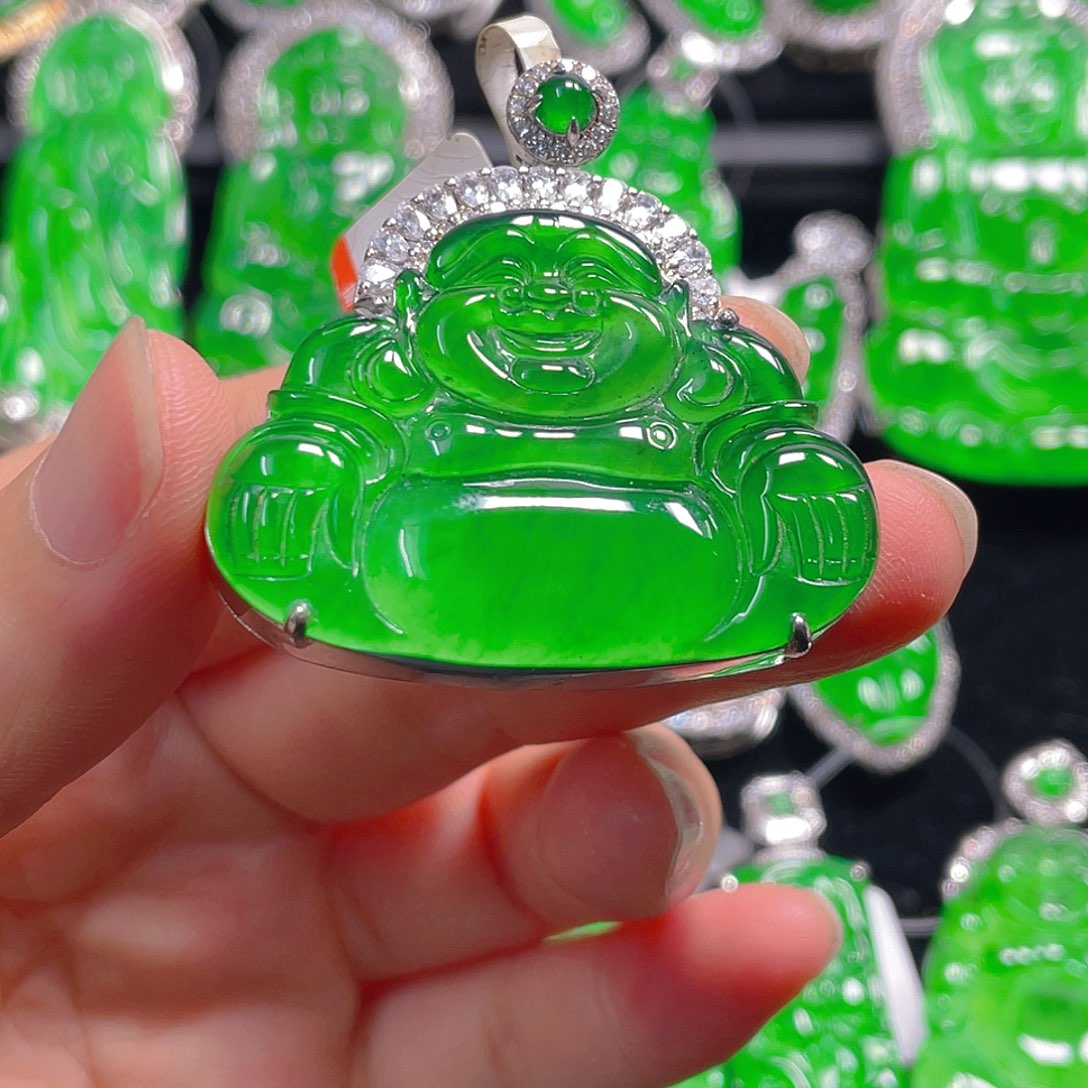 翡翠银S925镶嵌吊坠(不含链)