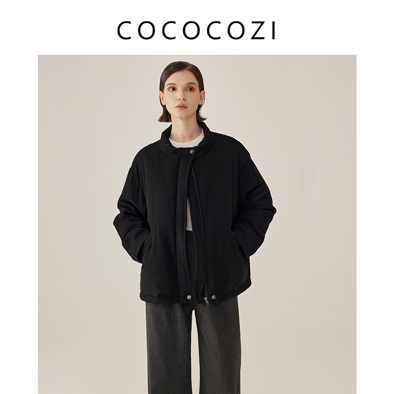 【女装优选BJ】COCOCOZI秋冬宽松纯色简约气质女士鹅绒服243CO048Y