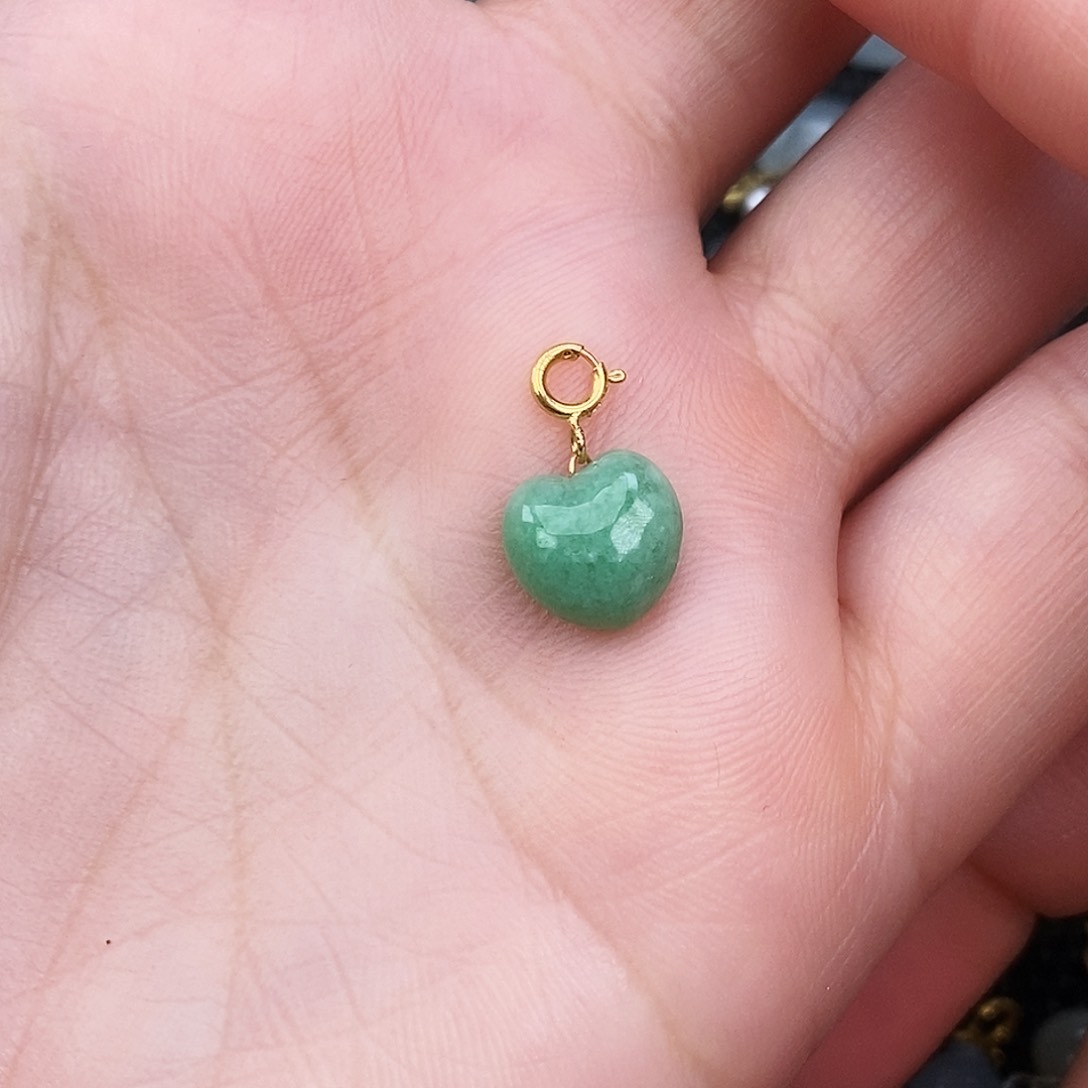 翡翠颈饰18K金镶嵌爱心