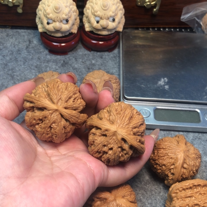 桃核把件45粗筋。        