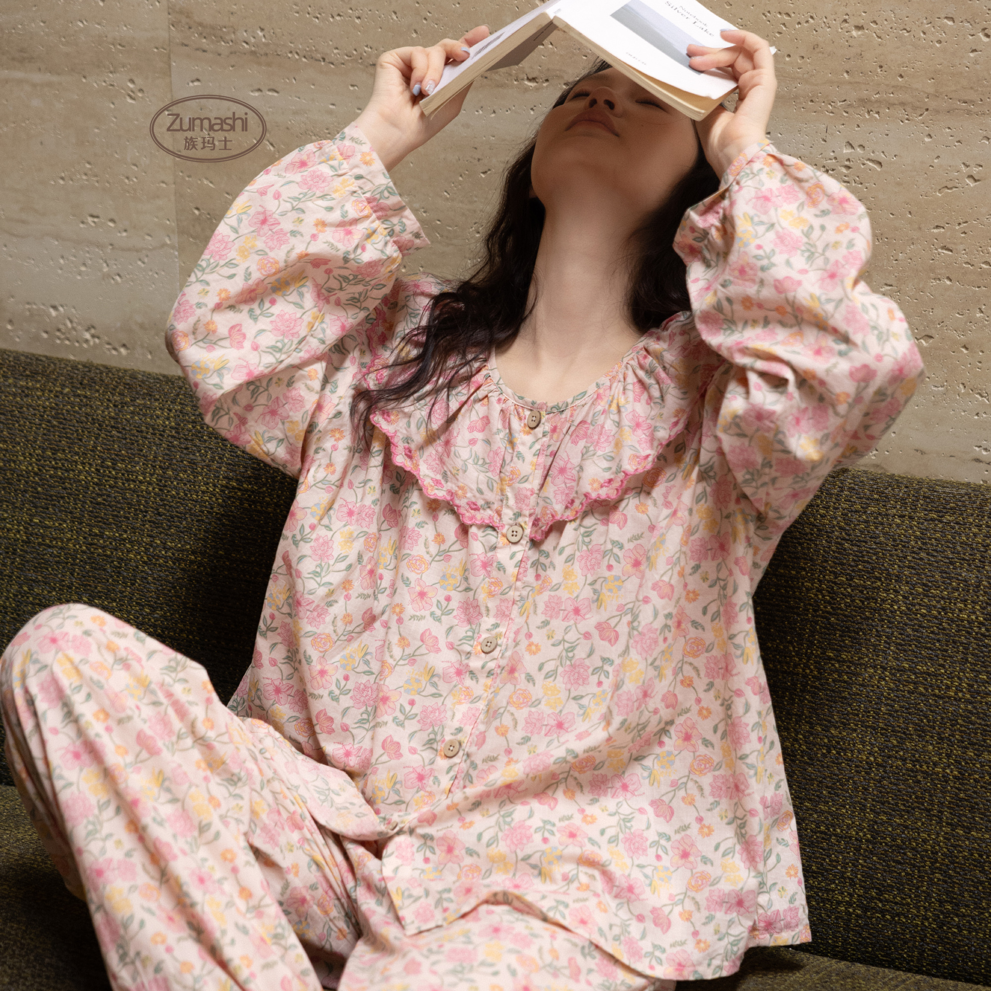 族玛士纯棉睡衣女2025新款全棉碎花春秋季薄款长袖家居服睡衣套装