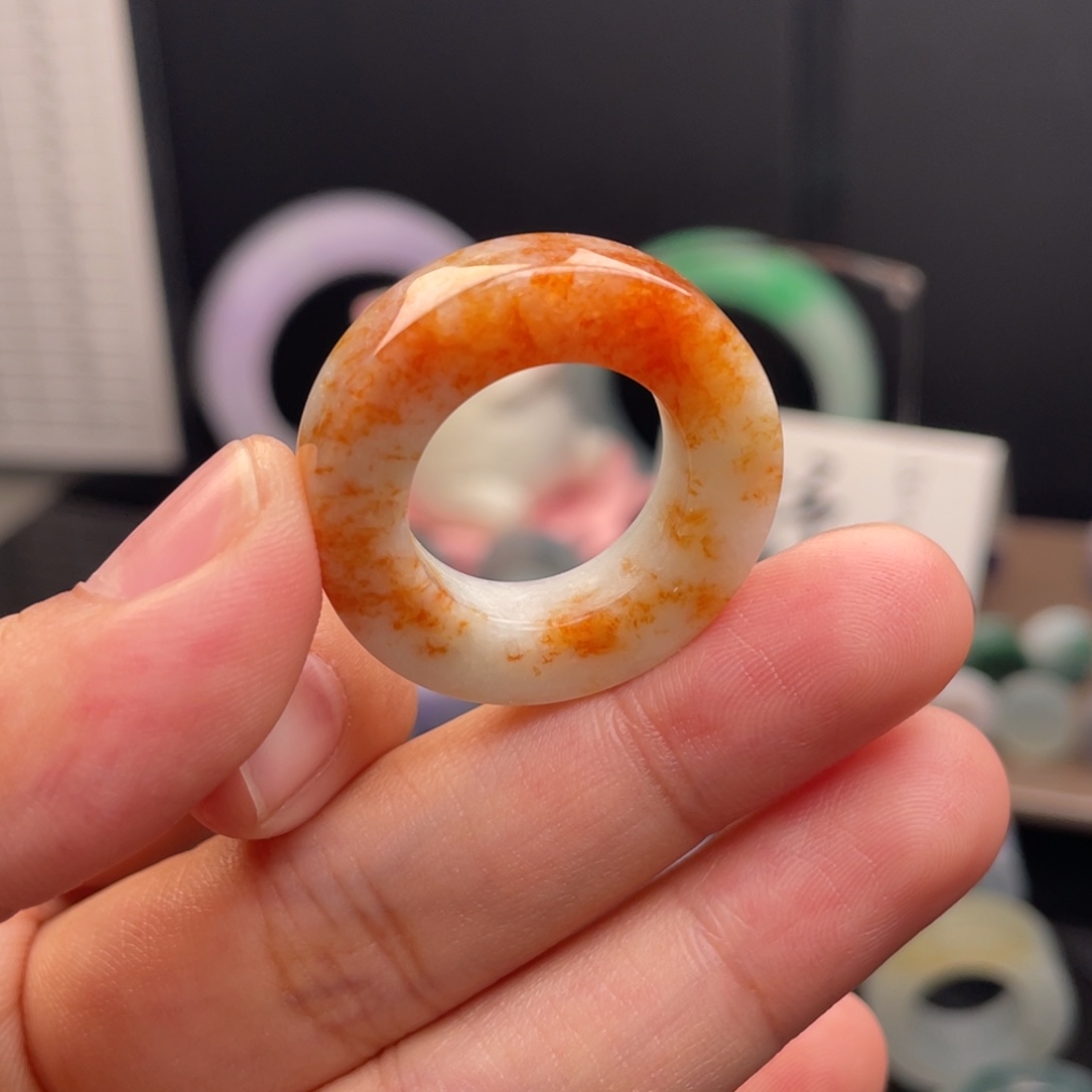 定制翡翠未镶嵌  火焰洒金