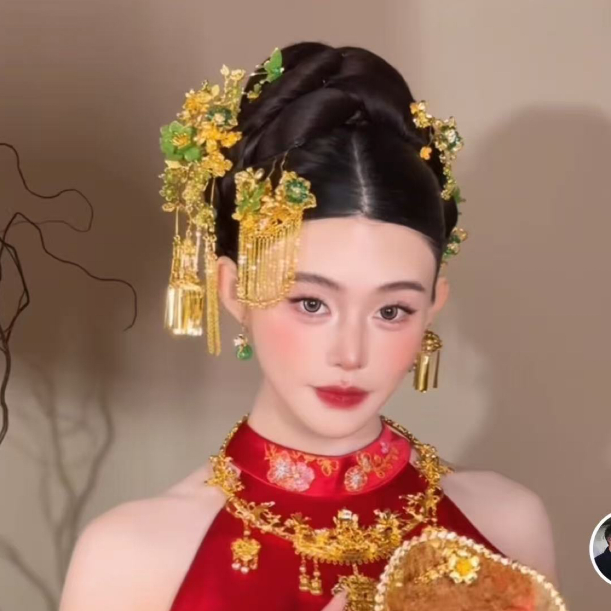 新款龙凤褂步摇新娘头饰7721