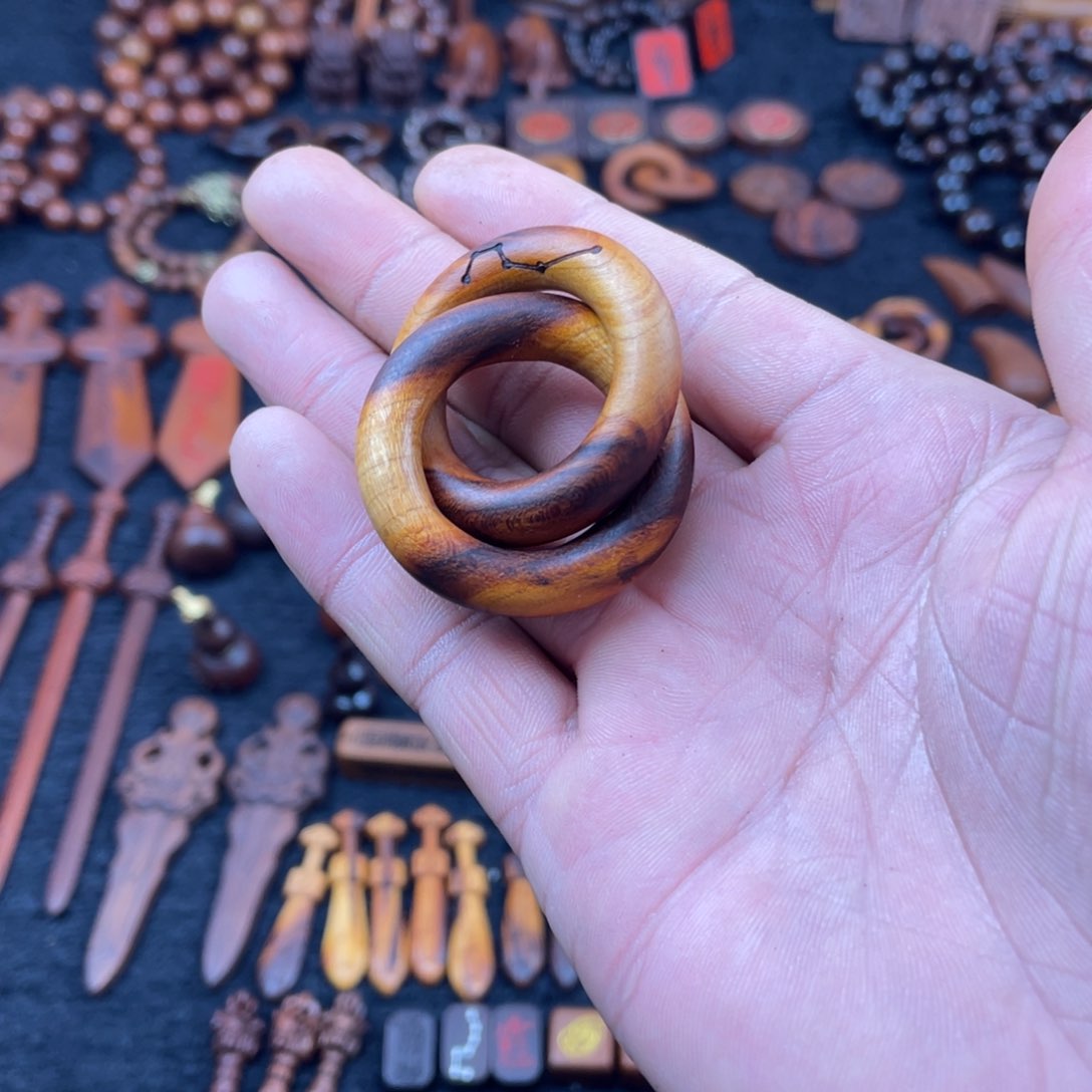 枣木桃木乾坤圈随机发货