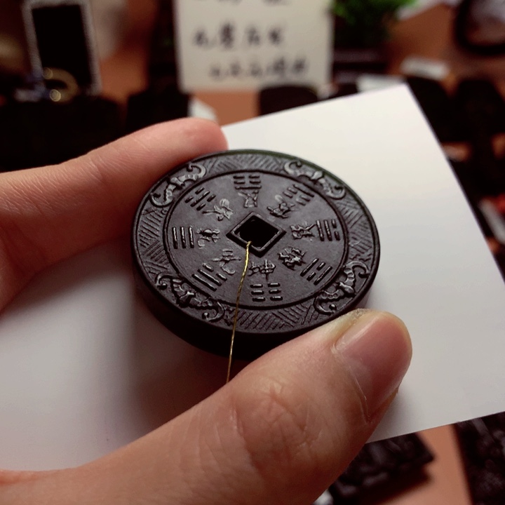 天然缅甸a货钢琴黑挂件