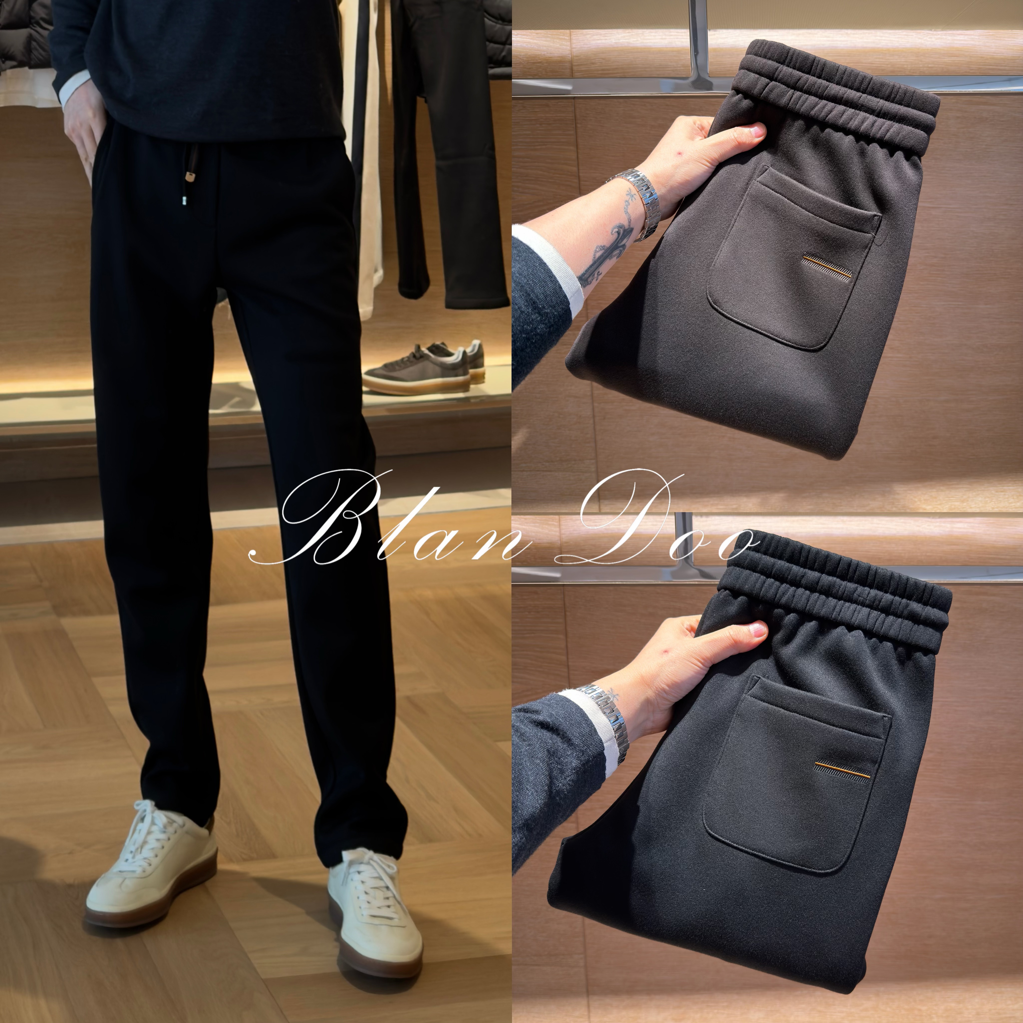 BLANDOO "天丝羊毛" Z系列高级感加厚加绒直筒休闲裤D5BD6