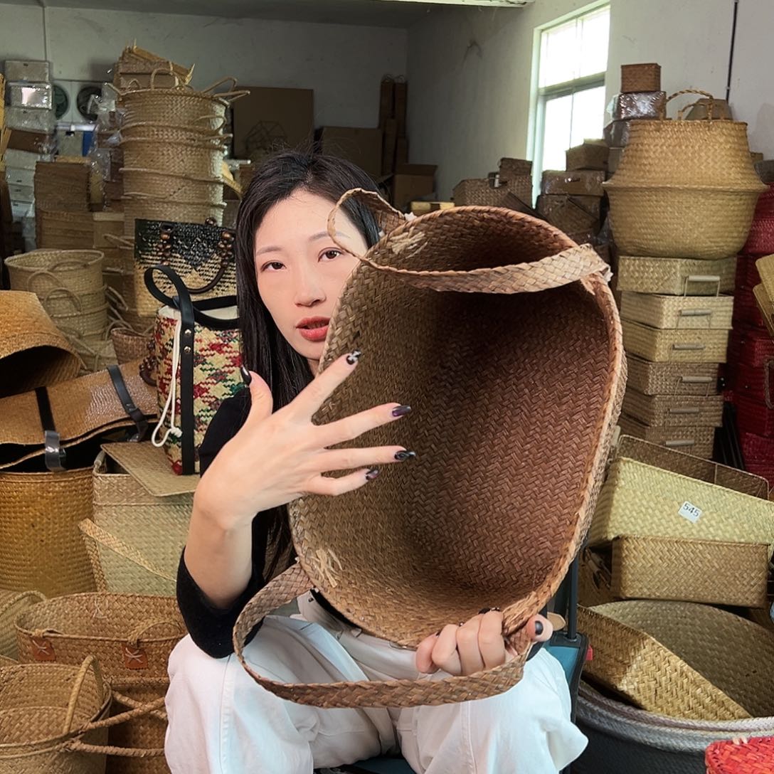 草编草编包/草编收纳盒带瑕疵