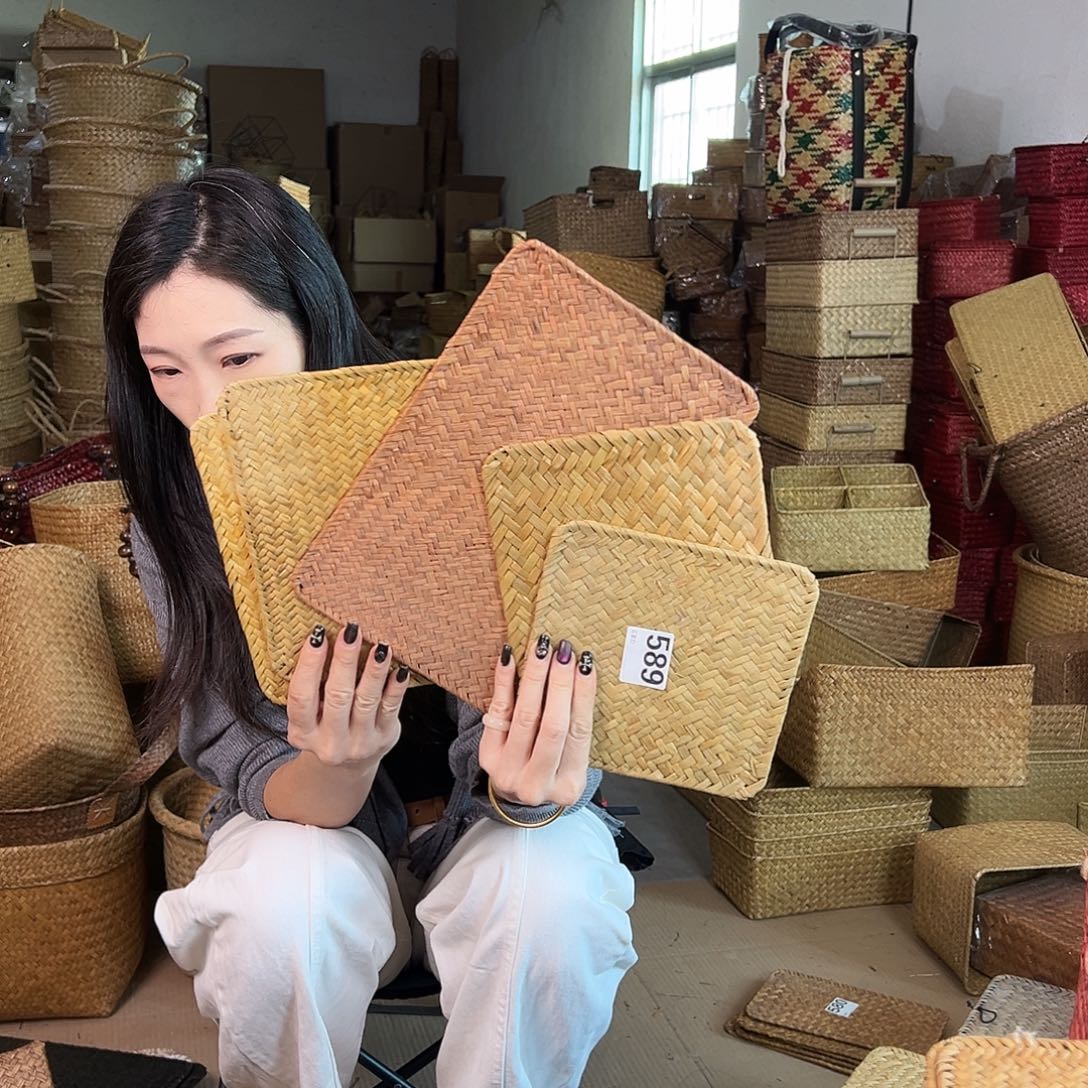 草编草编包/草编收纳盒带瑕疵