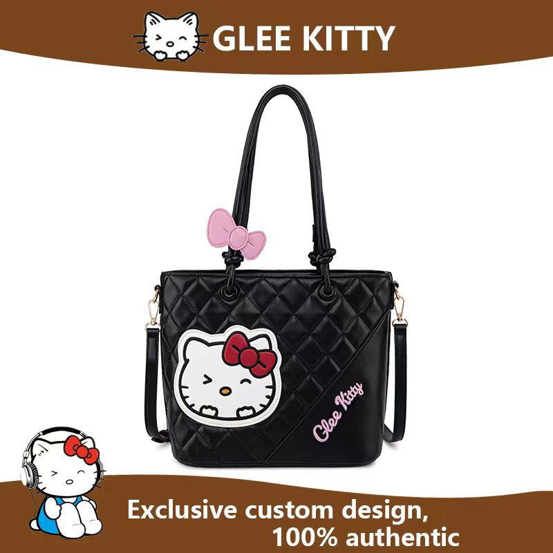 托特包2025新款黑色卡通动漫小众斜跨包网红时尚百搭拉链单肩包包