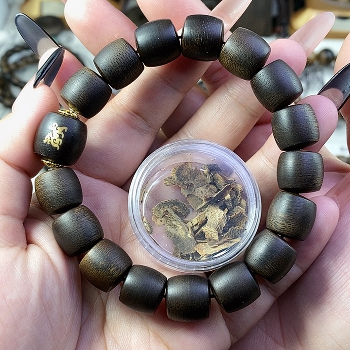 沉香沉香碎屑越南芽庄白棋楠1.2桶珠