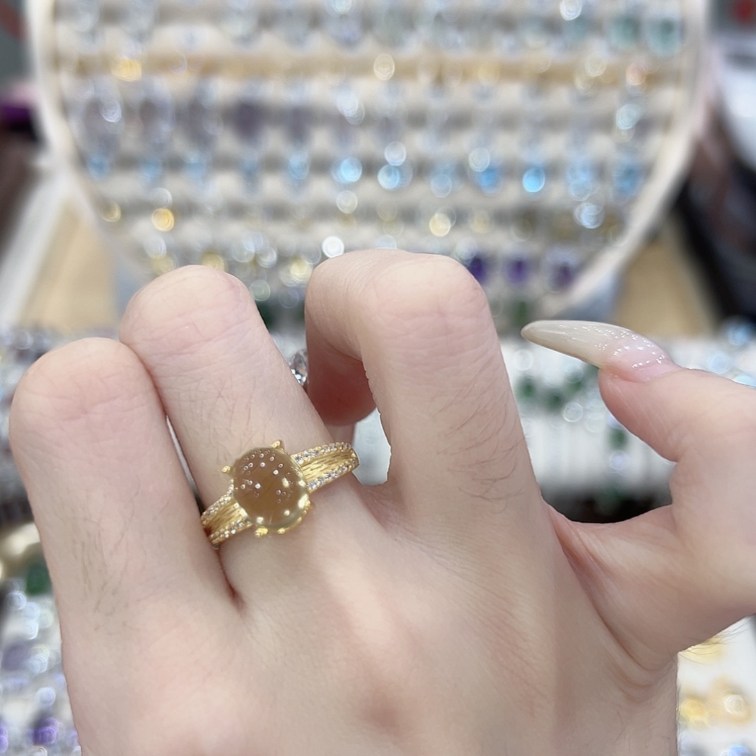 幸****黄晶戒指银S925镶嵌