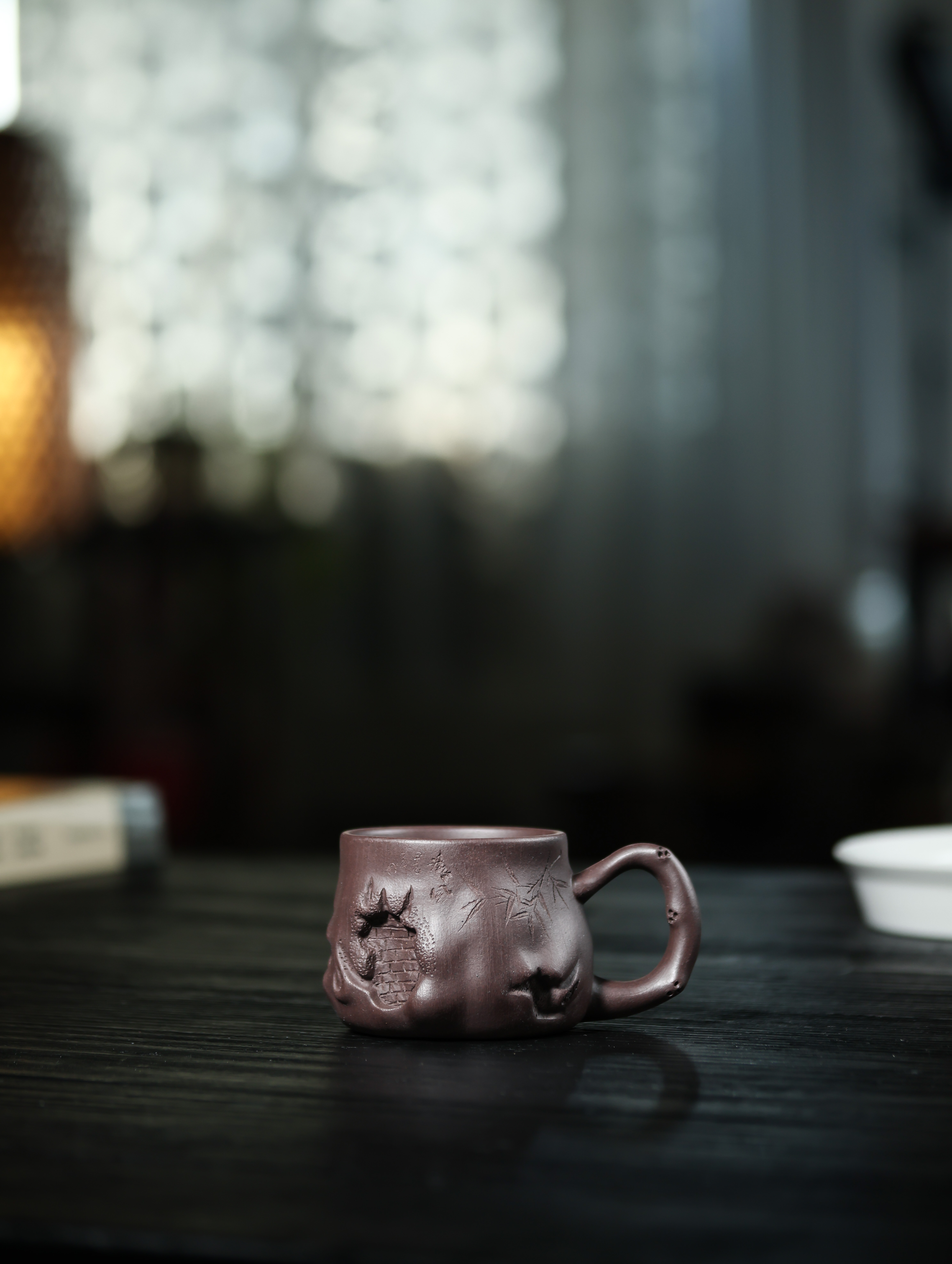 宜兴原矿紫砂带把主人杯150毫升