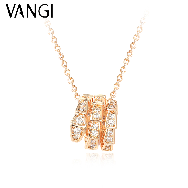 梵姬 铜合金莫桑石项链 满钻灵蛇轻奢时尚百搭加长款000340