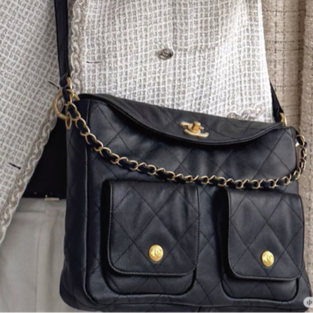 99新 Chanel/香奈儿 25P hobo嬉皮邮差包大号 芯片款 AGEE