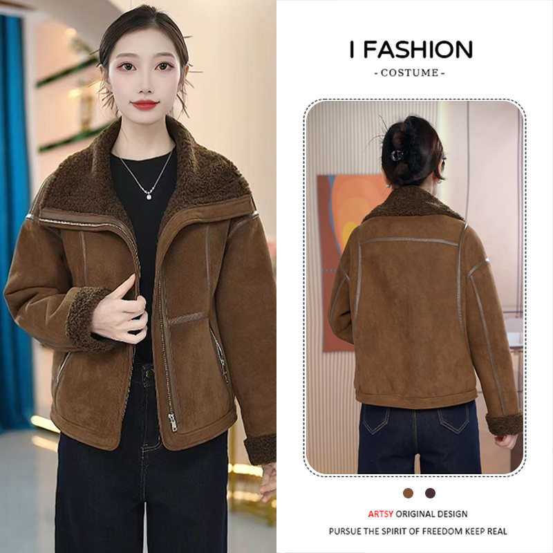 小个子百搭长袖短外套女士2025年冬季新款爆款减龄休闲设计感上衣