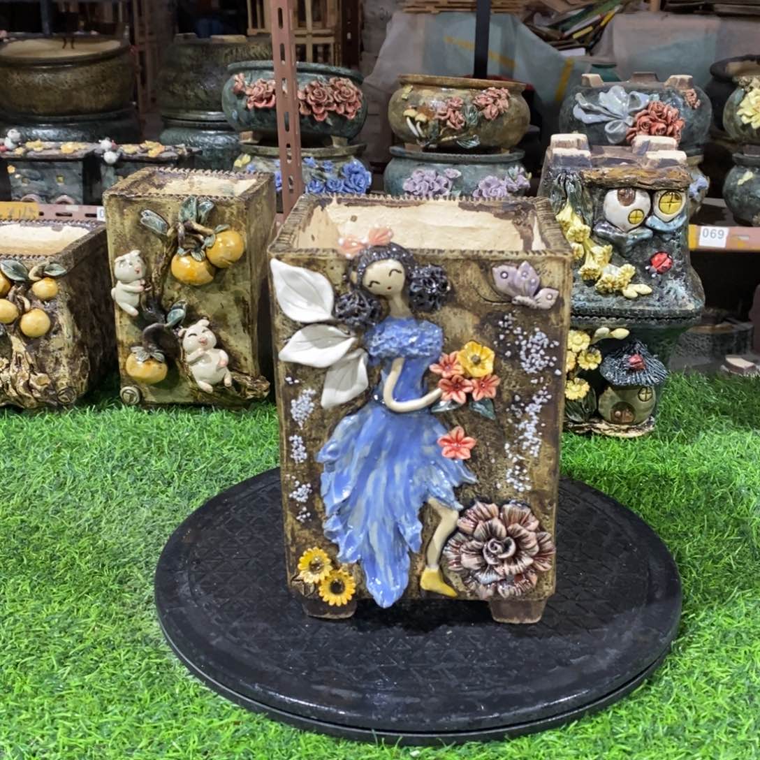 红陶青藤花器多肉花盆