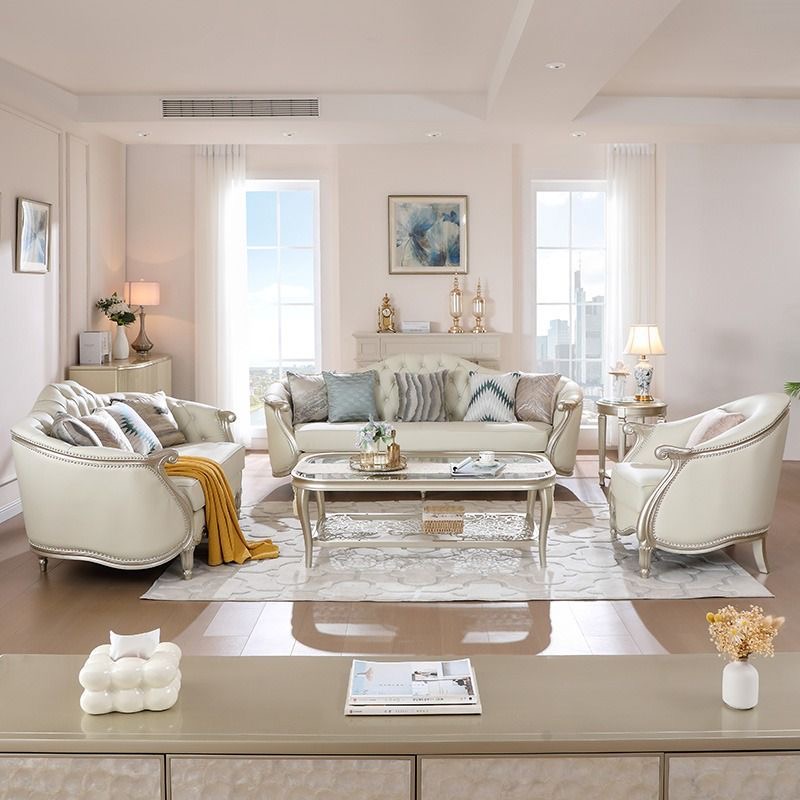 美式高档真皮沙发法式高端别墅123组合大客厅现代简约实木沙发