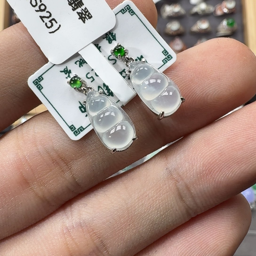 翡翠银S925镶嵌戒指天然缅甸翡翠A货