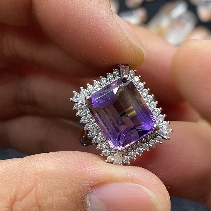 银S925镶嵌水晶珠宝半成品