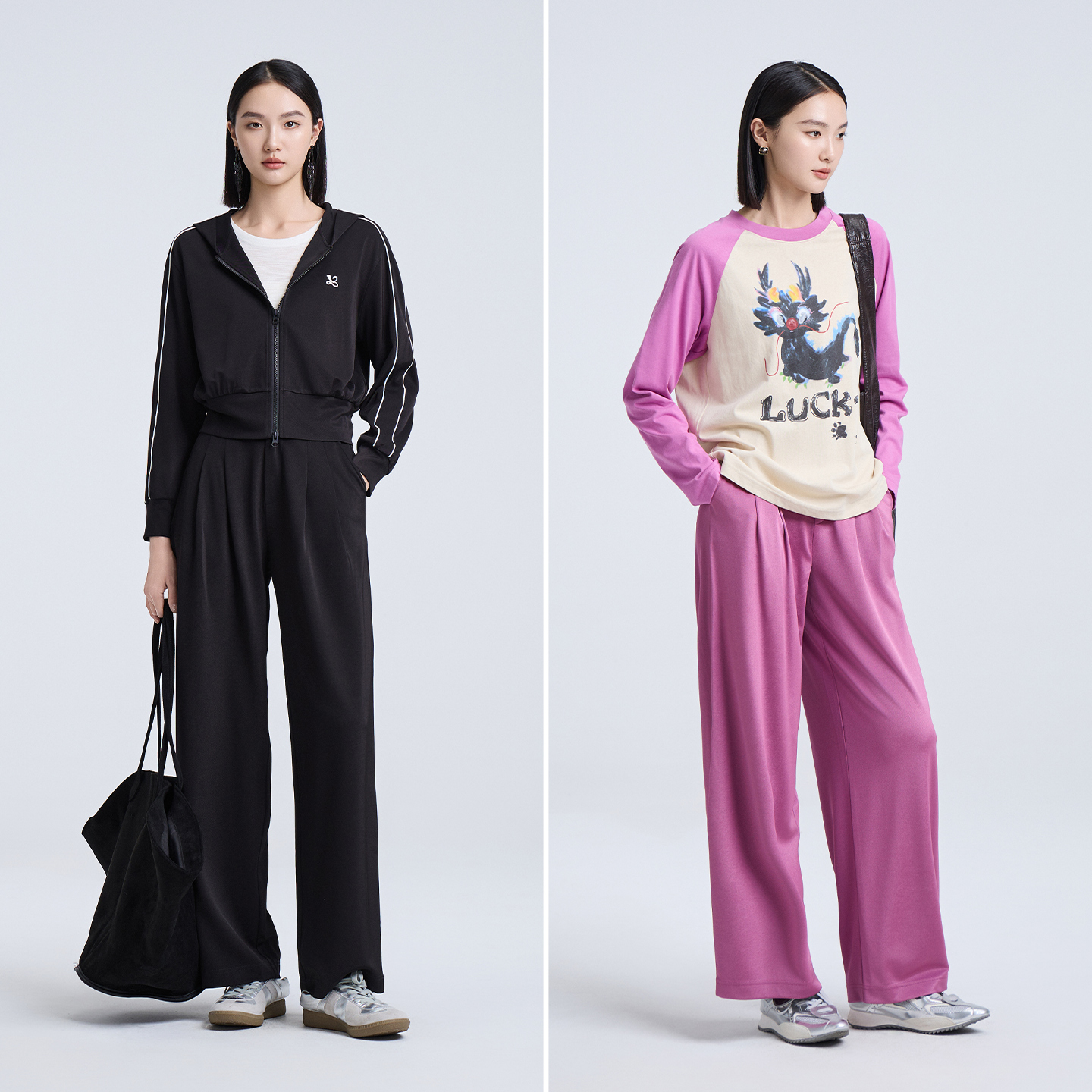 恩家款夏季运动时尚休闲裤通勤气质直筒百搭裤ESQK6A558