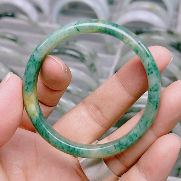 独山玉老坑料天蓝色55圈11宽女款手镯玉手镯