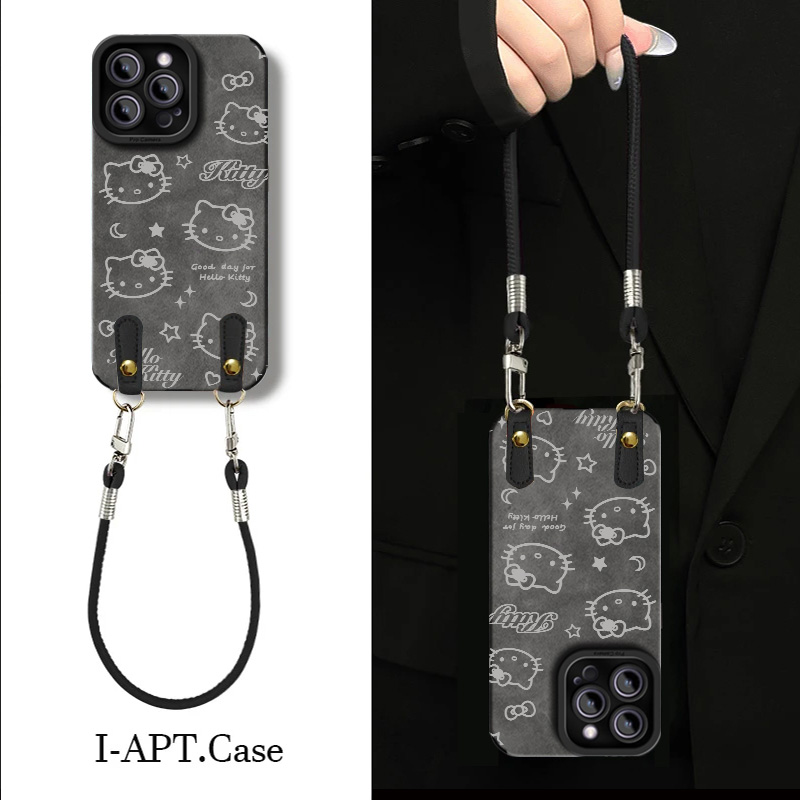 kitty皮纹iphone16手机壳适用华为oppovivo荣耀小米红米iqoo软套